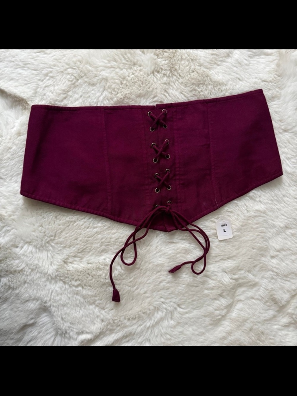 Holy Clothing NWT Eva Corset Belt Burgundy Large